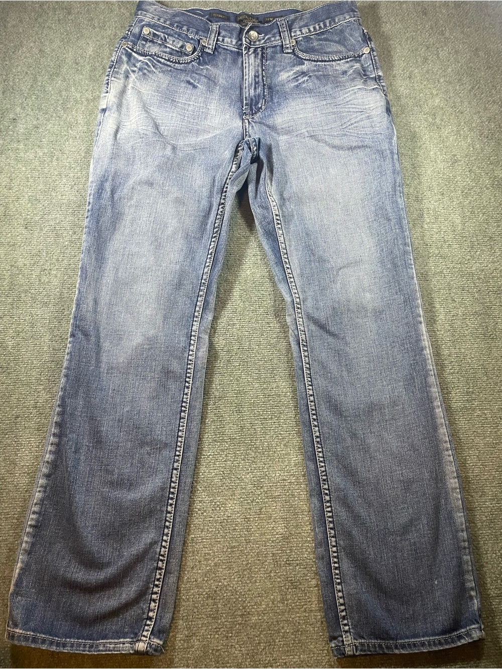 Helix Men's Straight Denim Jeans in Light Blue Fade